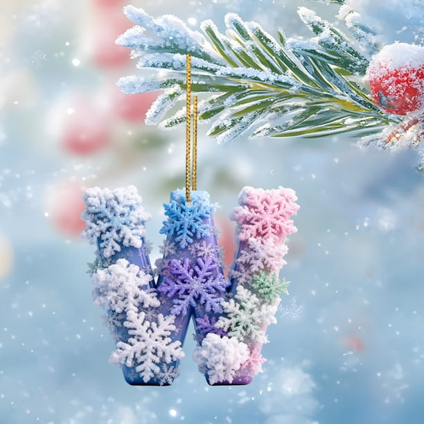 Colgante de árbol de Navidad con copo de nieve de acrílico | Adorno navideño 2D para mochila, espejo retrovisor del coche y decoración del hogar | Accesorio de decoración festiva