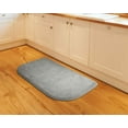 thumbnail image 2 of Kashi Home Soft Plush Memory Foam Non-Slip Backing Kitchen Rug Mat, 18x30 Inch D-Shape Slice Kitchen Floor Mat, Grey, 2 of 3