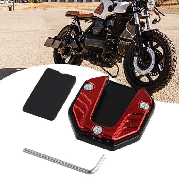 Baguer Aluminum Alloy Motorcycle Bike Kickstand Extender Foot Side Stand Extension Pad