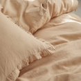 thumbnail image 6 of Simple&Opulence 100% Linen Stone Washed Euro Sham with Ruffle 26x26 Inch Pillow Cover Set of 2, Home Decoration Pillow Soft and Breathable - Sand, 6 of 6