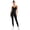 Black, variant on Women Ribbed Workout Unitard Sleeveless U-Back Scrunch Butt-Lifting Jumpsuit Yoga Sports Bodysuit Black S