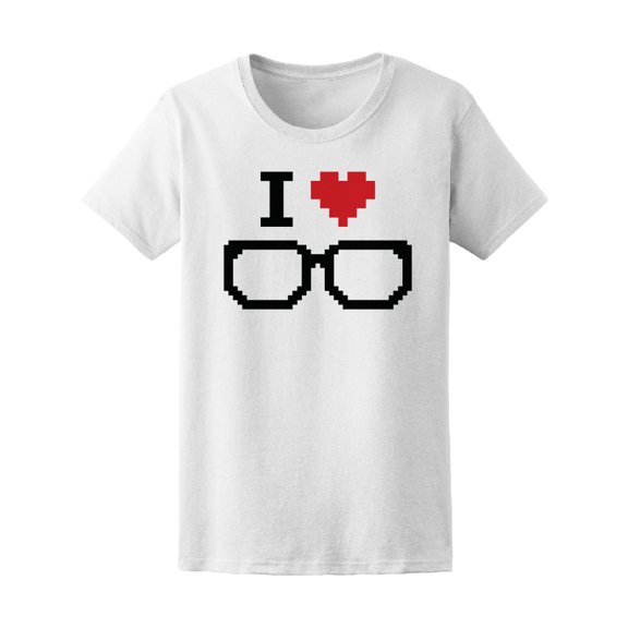 Pixel Art I Love Geeks Glasses Tee Men's -Image by Shutterstock