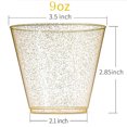 thumbnail image 2 of Inteprter Paquete de 100 vasos de plástico de un solo de 270 ml con purpurina para beber al aire libre, cocina, fiesta de cumpleaños, vajilla para Mostrada Inteprter HA061596-00B, 2 of 6