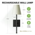 thumbnail image 3 of Bell + Howell by Design Rechargeable Wall Lamp Black 2 Pack Fabric Shade Wall Sconce with Dimmable LED Light Modes, 3 of 8
