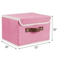thumbnail image 7 of ANMINY Foldable Fabric Storage Bin With Handle Lid Large Collapsible Box Basket For Home Organizer, 2 Packs, Pink, 7 of 7