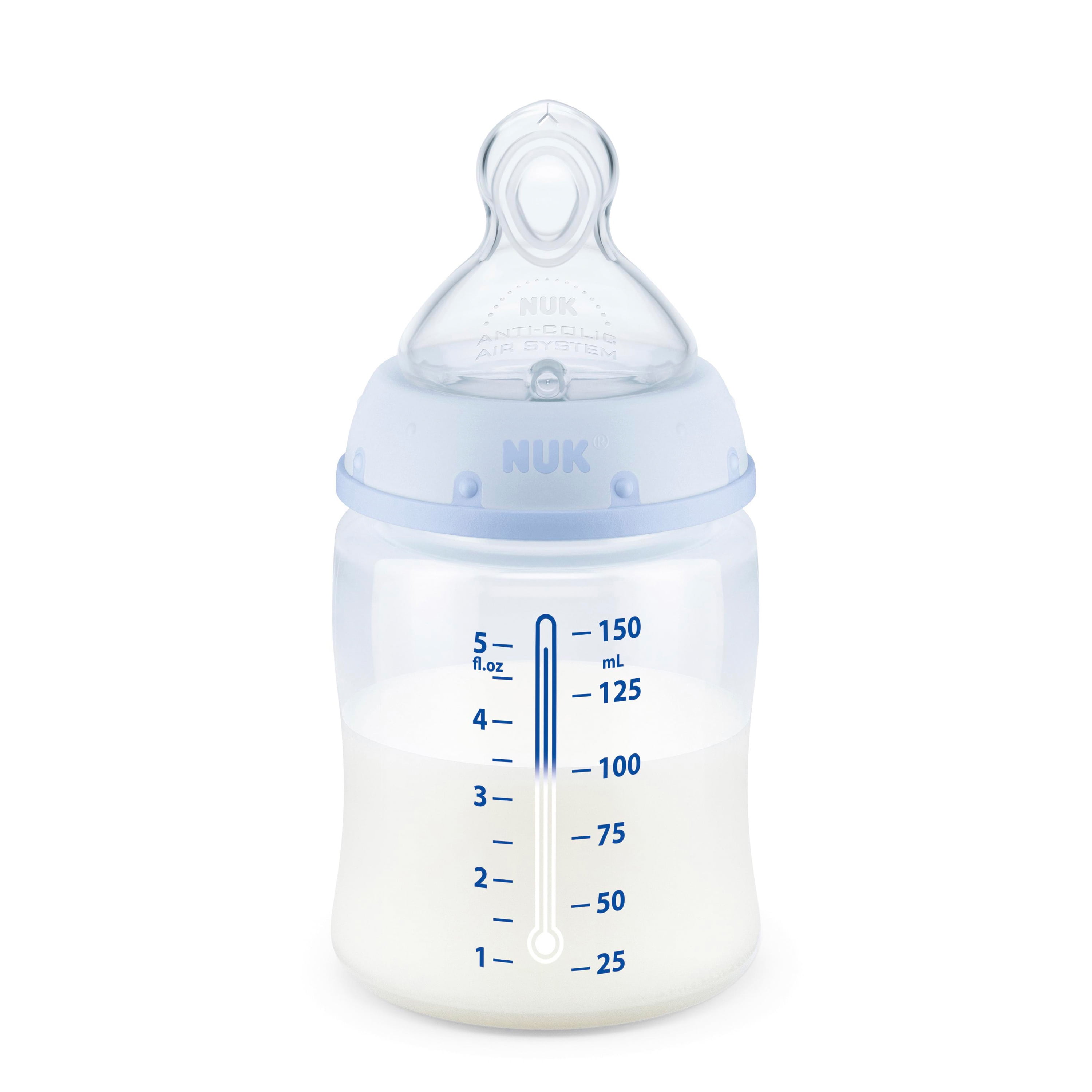 NUK Smooth Flow Anti-Colic Bottle, Rose & Blue, Colors May Vary, 5 oz, 3 Count