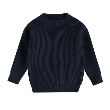 

Loliuicca Toddler Baby Boy Girl Kid Long Sleeve Solid Color Knitted Sweater Pullover Tops Fall Winter Warm Outfits