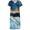 thumbnail image 4 of SMihono Robe Bohème d'Été pour Femmes Grande Taille Robes à Manches Courtes pour Femmes Mode Fleurs Imprimées Robe Soleil Taille Col en V Robe Longueur Genou, 4 of 5