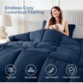 thumbnail image 2 of Full Size Comforter Sets, 7 Pieces Bed in a Bag Full, Complete Bedding Set Includes Comforter, Flat Sheet, Fitted Sheet, Pillowcases and Pillow Shams, Navy & Light Grey, 2 of 17