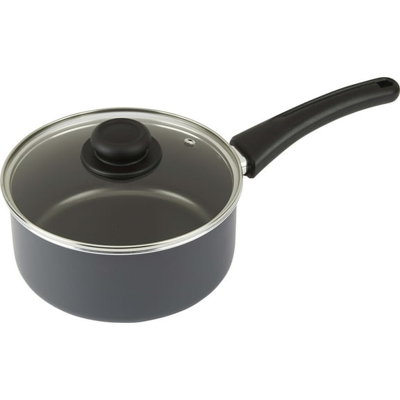 GoodCook Everyday Sauce Pan w/Lid, 3 Quart, Black