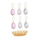 thumbnail image 3 of 6 huevos de Pascua con canasta para decorar, ideales como regalo de fiesta. Estampado de conejo blanco, 3 of 9