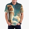 thumbnail image 1 of Balery Starry Sky Cloud Cute Rabbit Camisa Polo de Hombre con Estampado, de Manga Corta y Tejido Medio, Camisa Tipo Golf Polo-Large, 1 of 6