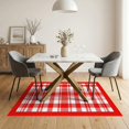 thumbnail image 3 of ODIKA 5'x7' Washable Area Rug Non-Slip, Chair-Friendly Checked Motif Farmhouse Gingham Border Frame Plaid Checkered Refined Structured for Dining Room, Under Table, Home Office, 3 of 7