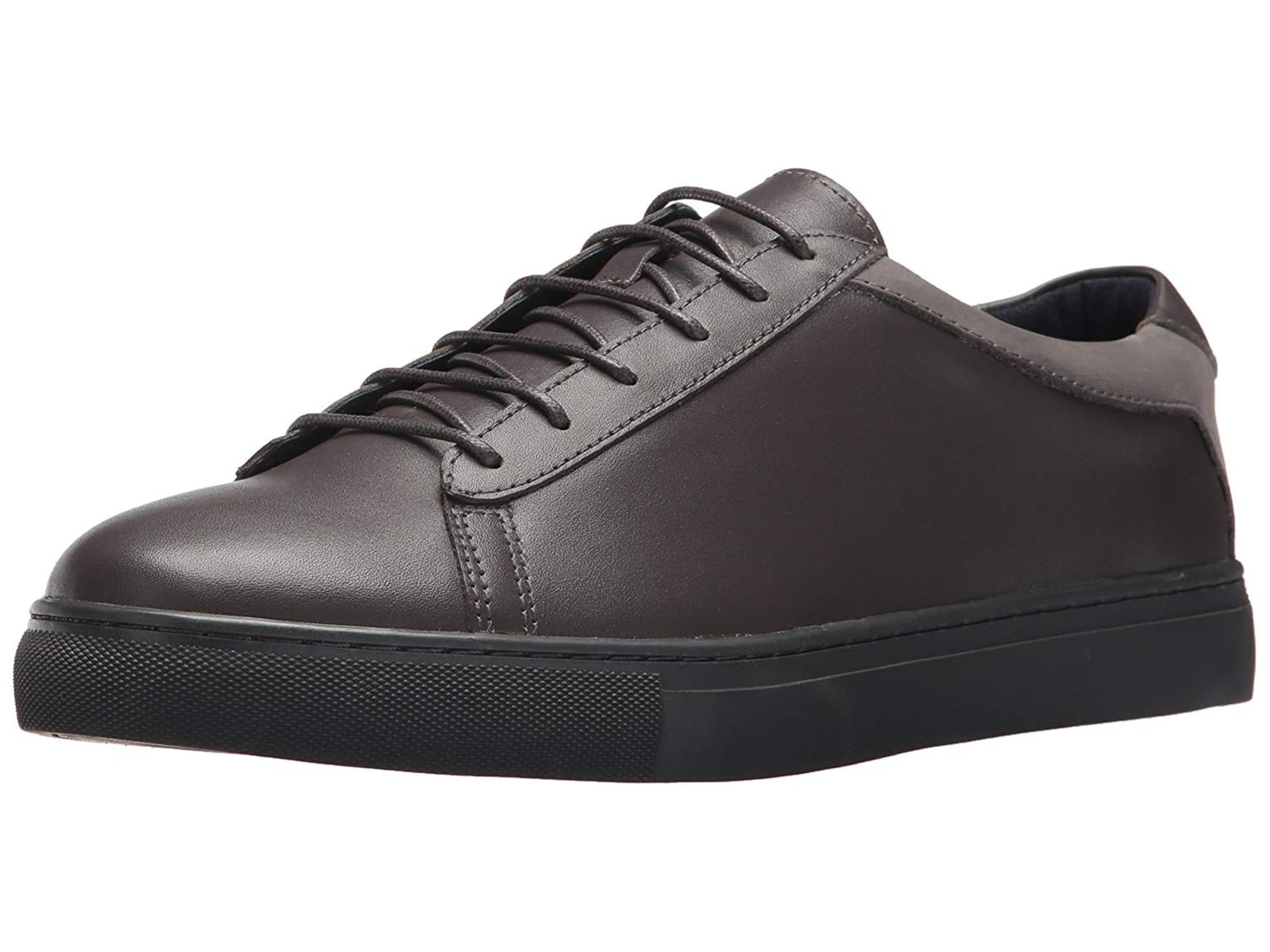 mens black leather low top sneakers