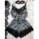 thumbnail image 1 of Conjunto de pijama con lazo para mujer, ropa de dormir sin mangas con tirantes, Top de satén con ribete de encaje, lencería sexy, 2023 qym unisex, 1 of 2
