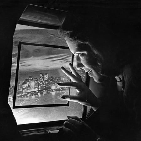 A Stewardess Looking Through an Airplane Window, 1938 Print Wall Art By Scherl Süddeutsche Zeitung