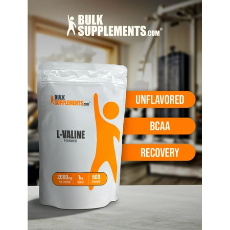 BulkSupplements L-Valine Powder - 2g per Serving - 1 Kilogram (2.2 lbs) - 500 Servings