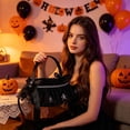 thumbnail image 3 of Plastic Halloween Storage Basket With Spider Skeleton Decorations For Party Favor Handbag Decorative Tote , 1pcs, B, 3 of 5