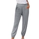thumbnail image 1 of Gibobby pantalones de mezclilla para mujer Pantalones de mujeres Pocket Casual Loose Elastic Cint Solid Plus Fashion Drawstring Pants (Gris, XXL), 1 of 5