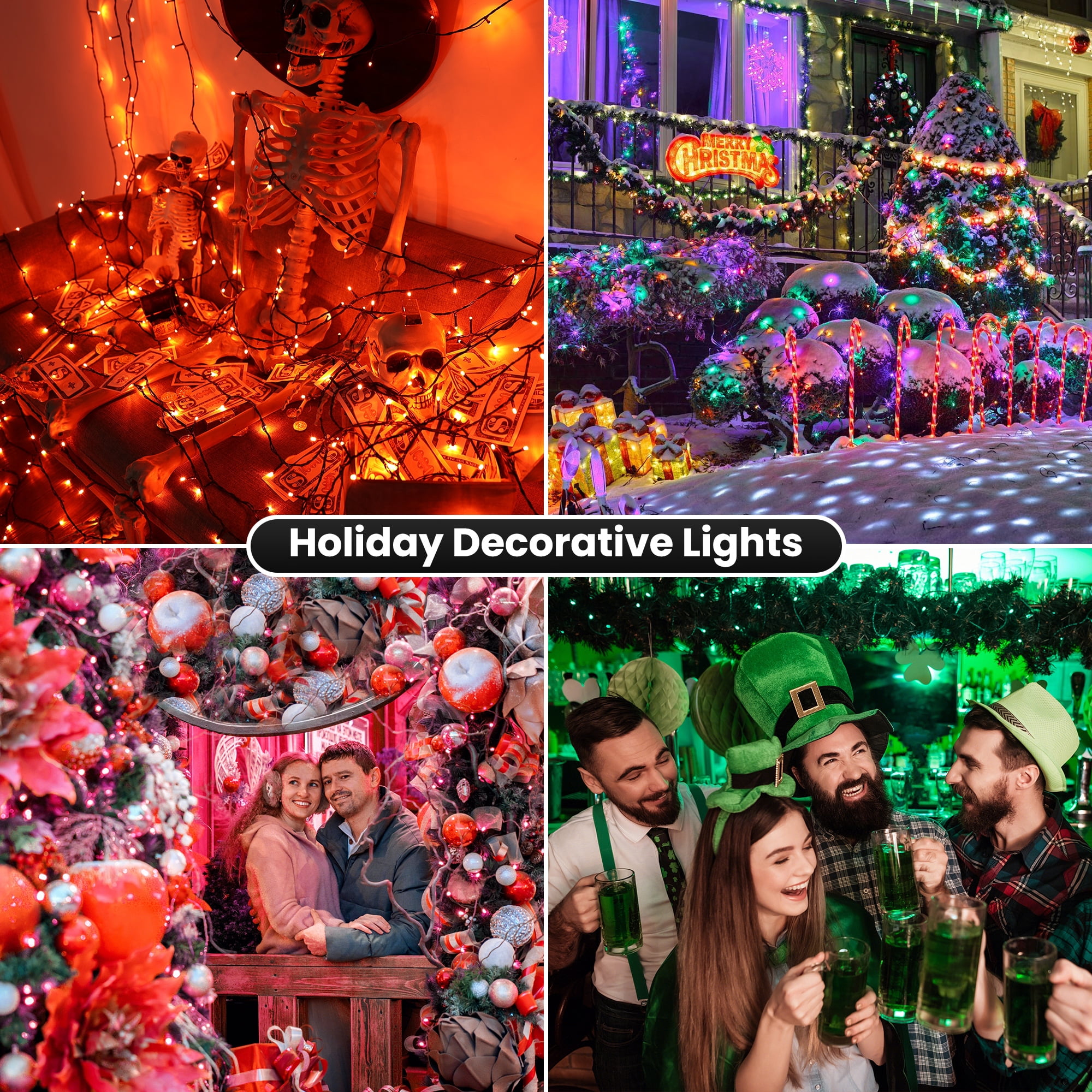 Toodour Halloween Lights Indoor, 82ft 200 LED Halloween String Lights with Remote, RGB Color Changing Lights Decorations for Home, Party, Xmas Tree
