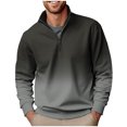 thumbnail image 2 of Miluxas Men's Quarter-Zip Pullover Gradient Color Sweatshirt, Loose Casual Long Sleeve Outdoor Sports Golf Shirts Gray, 2 of 5
