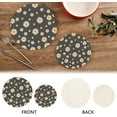thumbnail image 4 of GZHJMY Daisy Flower Placemats Set of 2, Woven Washers, Cotton, Round Large Pot Holder, Heat Resistant, for Pot Countertops, 4 of 5