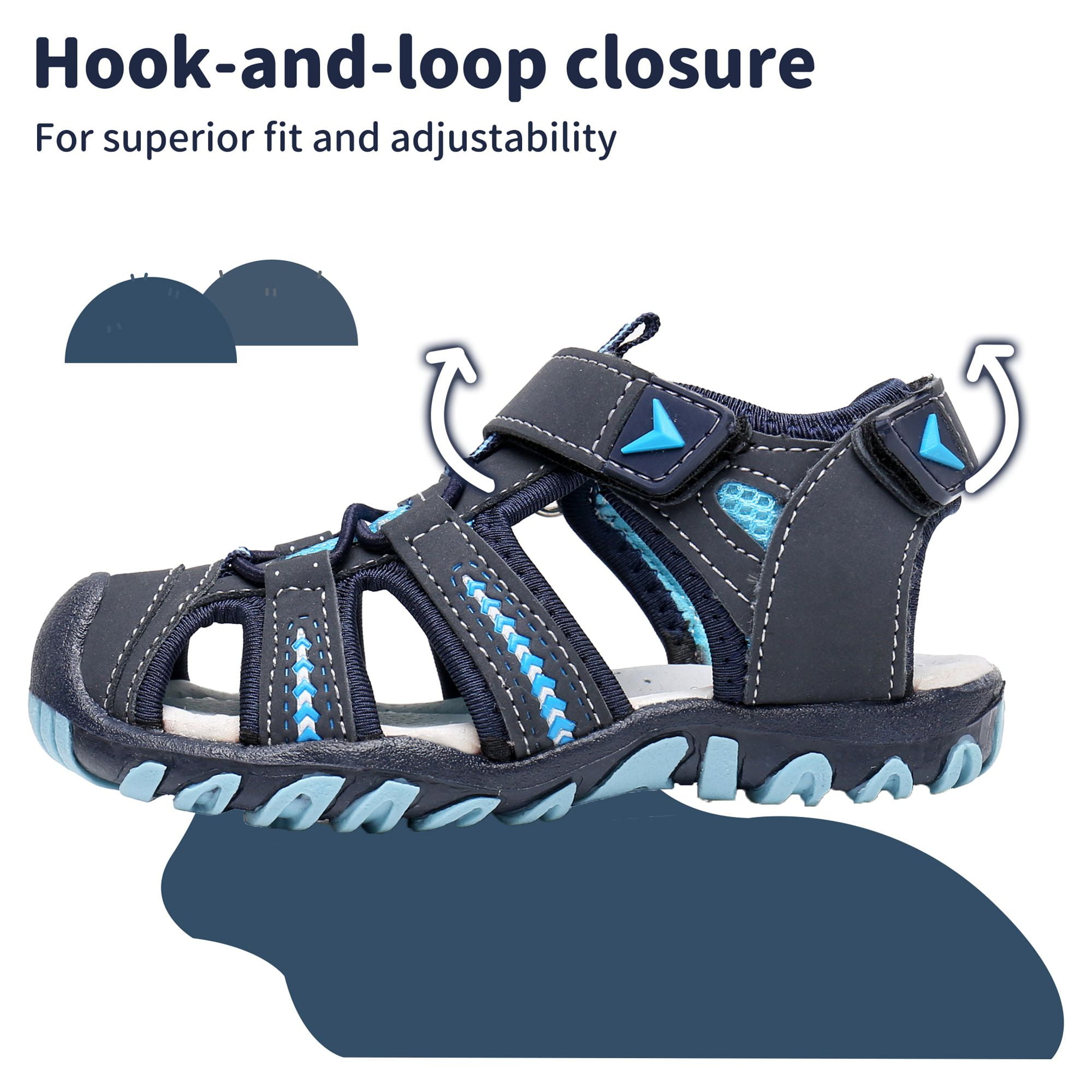 Apakowa Kid's Boy's Girl's Soft Sole Close Toe Sport Beach Sandals (Color : Blue, Size : 9 Toddler)