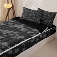 thumbnail image 3 of Erosebridal Dark Camouflage Pattern Zipper Queen Comforter Set with Fitted Sheet and 2 Pillowcases,Modern Camo Print Zipper Bedding Set,Dark Gray,Black Reversible, 3 of 6