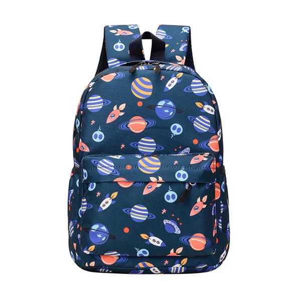 SUYIDA Nylon Dinosaur Print Backpack with Zipper Double Shoulder Straps Lightweight Durable Backpack