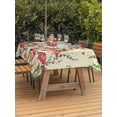 thumbnail image 4 of 60x102 Inch Outdoor Tablecloth with Umbrella Hole Zipper Rectangle Mushroom Fox Rectangular Tablecloths Outside Waterproof Green Leaf Butterfly Red Retro Plant Patio Table Cover for Picnic Party, 4 of 8