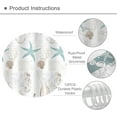 thumbnail image 3 of Starfish Beach Theme Shower Curtain 72Wx72H Inch Seashells Nautical Kids Bathroom Set Coral Coastal Sea Horse Vintage Green Retro Anchor Ocean with 12 Hooks Fabric Waterproof Accessories Decor, 3 of 5