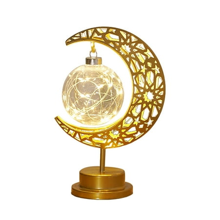 

Yoaney Night Lights Clearance， Led Iron Star and Moon Lamp Ornaments Lamp Hollow Frame Ball Typeclearancenight Light Clearance Sale