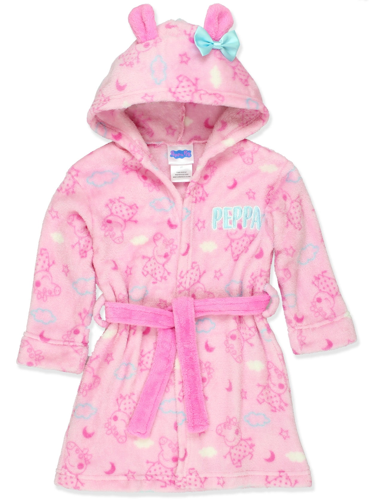 Peppa Pig Girls Dressing Gown Fluffy Hooded Dressing Gown Peppa Pig Gifts