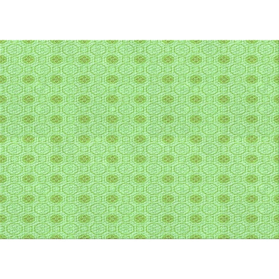 Ahgly Company Machine Washable Indoor Rectangle Transitional Green Area Rugs, 7' x 9'