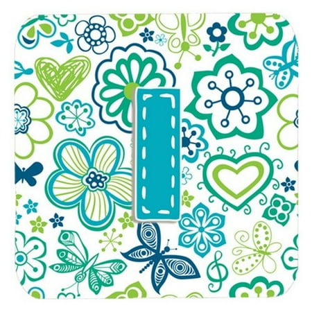 

Carolines Treasures CJ2006-IFC Letter I Flowers And Butterflies Teal Blue Foam Coasters- Set Of 4