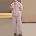 thumbnail image 5 of Fewfanhot Womens Pajama Sets Soft Comfy Fleece Pjs Pullover Pants Loose Plush 2 Piece Sleepwear Fuzzy for Winter, 5 of 6