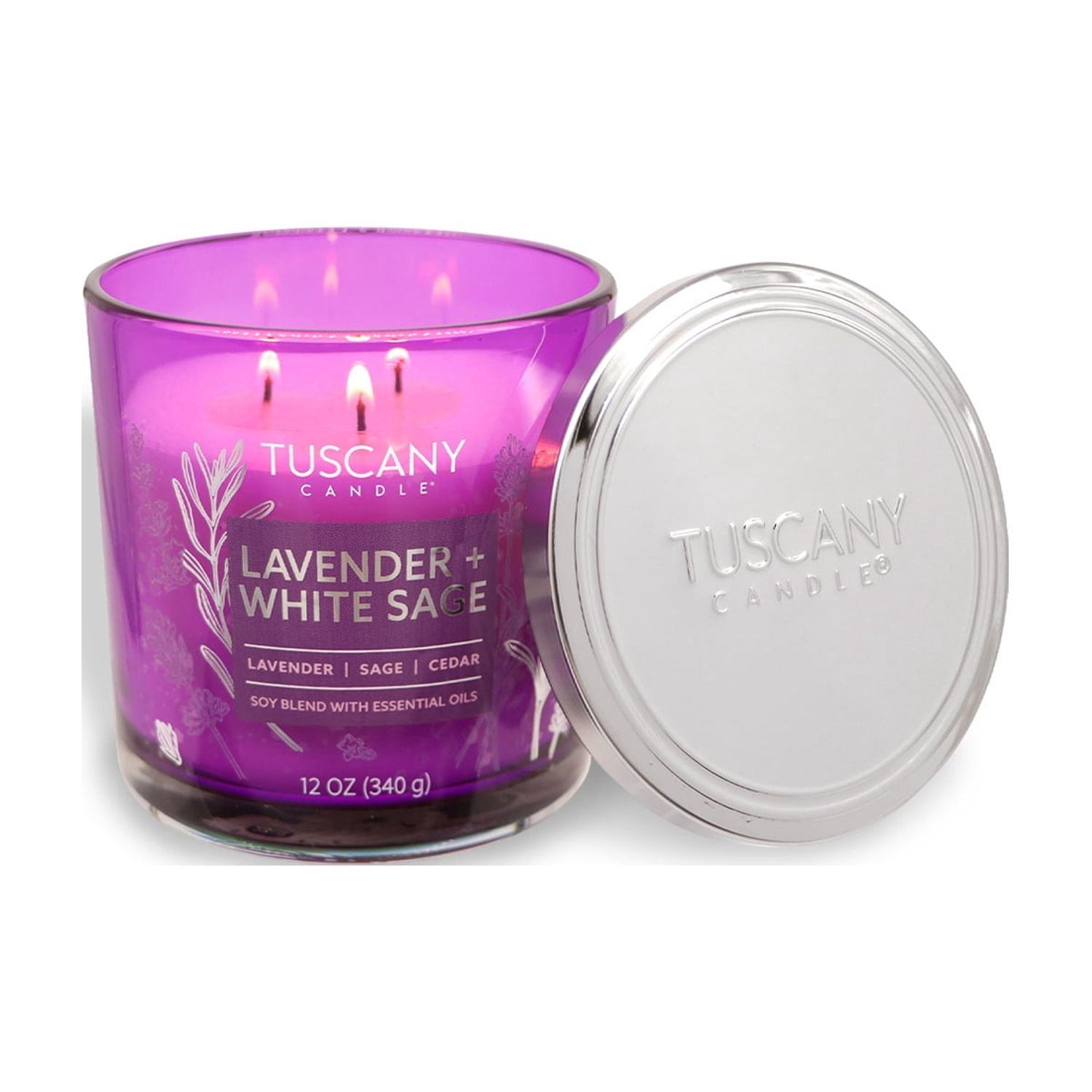 Lavender + White Sage: Cedar Scented Jar Candle (12 oz) — Painters' Palette Collection