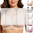 thumbnail image 3 of XUNKUSGA Wireless Front Closure Bra for Women Scalloped Lace Side Bust Support Plus Size Minimizer Bras with Wide Mesh Shoulder Straps for Large Bust & Seniors,Beige02,48/110C, 3 of 9