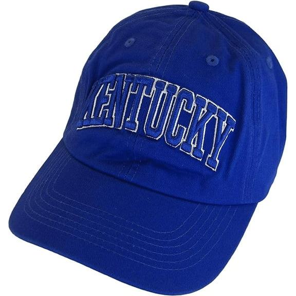 Kentucky Buckle Back Adjustable Cotton Baseball Cap (Royal/Royal Script)