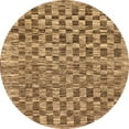 thumbnail image 1 of Ahgly Company Indoor Round Abstract Orange Checkered Area Rugs, 4' Round, 1 of 6