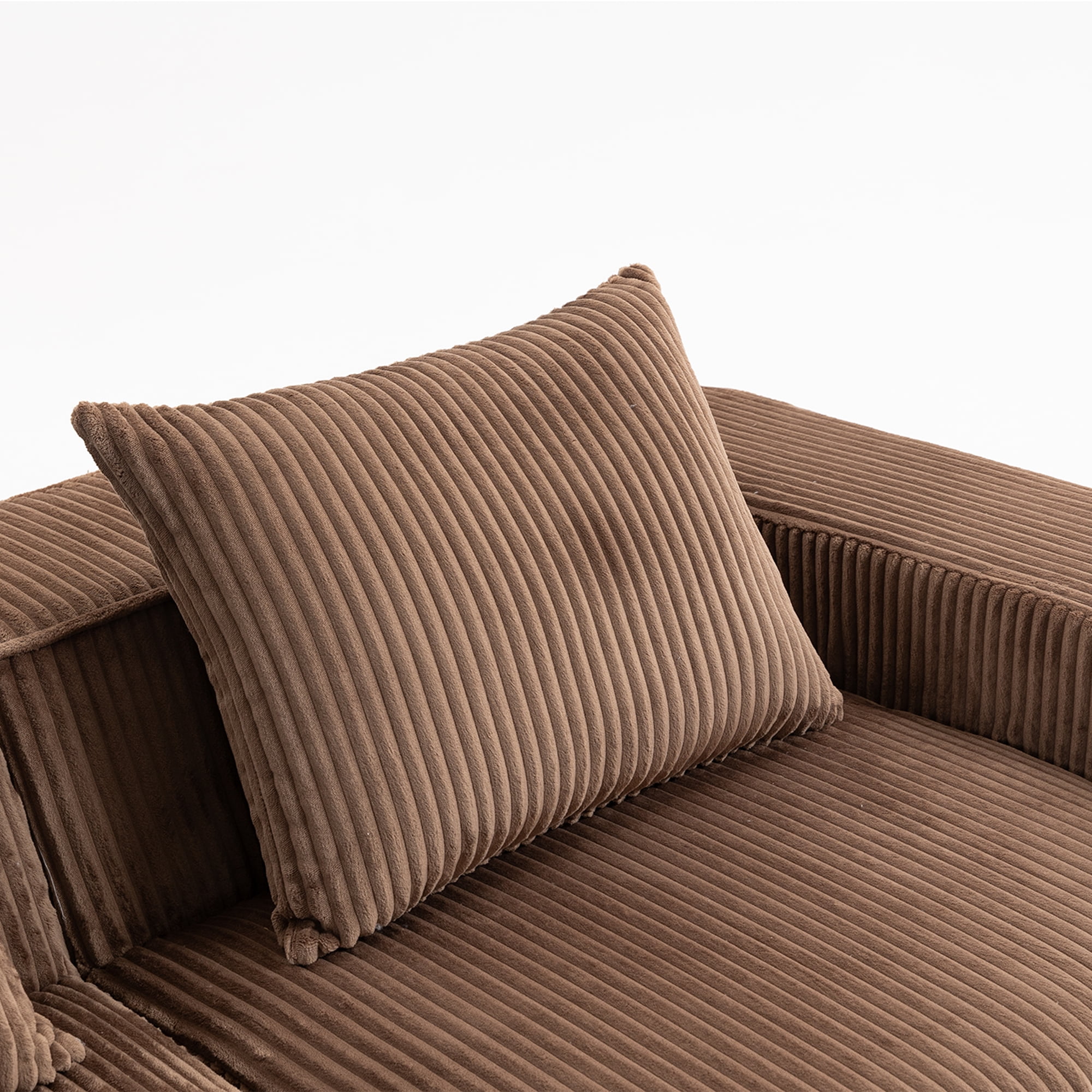 Demi Bonn 111" Modular Sectional Sofa Couchesk, Corduroy 3 Seat Couch Memory Foam Couches for Living Room, Cloud Couch, Brown