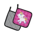 thumbnail image 2 of Caroline's Treasures Pink Plaid Unicorn Pair of Pot Holders, 2 of 2