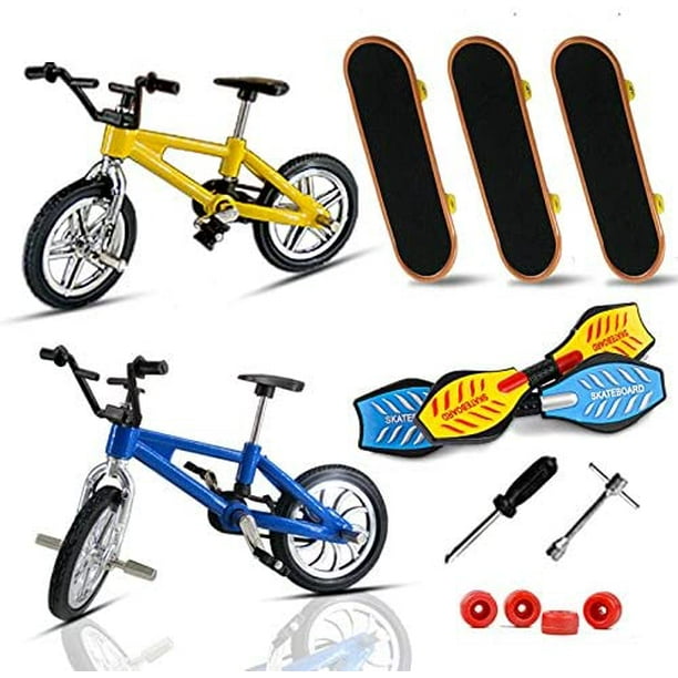 Mini planches à roulettes et vélos de doigt, planches à roulettes de doigt  de sport cool accessoires de vélo de doigt jouet jeu créatif pour enfants  et adultes 