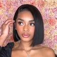 thumbnail image 4 of 100% Human Hair Short Bob Wigs 13x4 Straight Glueless HD Lace Front Wig Lace Frontal wig, 4 of 6