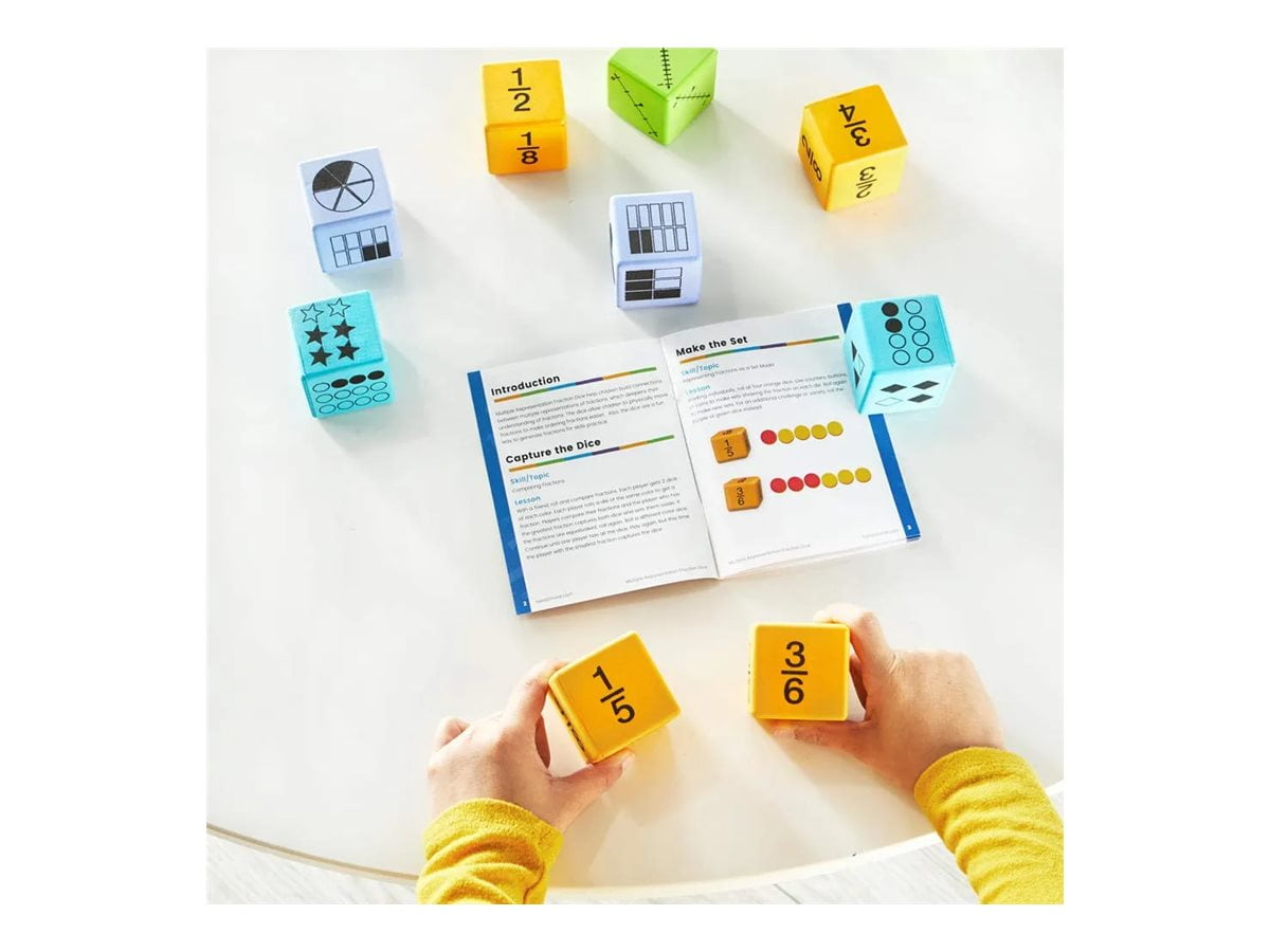 hand2mind Fraction Dice Foam Dice Ages 9+ Multicolor Set of 16