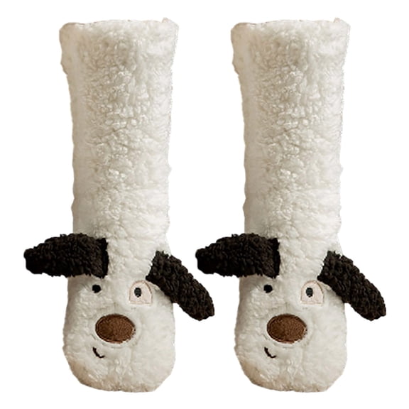 Nkmbld Fuzz Socks for Men Women, Thickened Fleece Lined Cold-Proof Fuzzy Socks Slipper Fluffy Cozy Comfy Cabin Plush Warm Winter Sleep Home Soft Socks, White