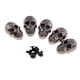 thumbnail image 4 of Juego de 5 tachuelas metálicas con forma de calavera estilo gótico punk de 21x15 mm con cierre de rosca para bolsos, zapatos y accesorios de cuero. Negro, 4 of 6