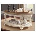 thumbnail image 7 of Pemberly Row Set of 3 Round End Table & Oval Coffee Table in White and Brown, 7 of 7