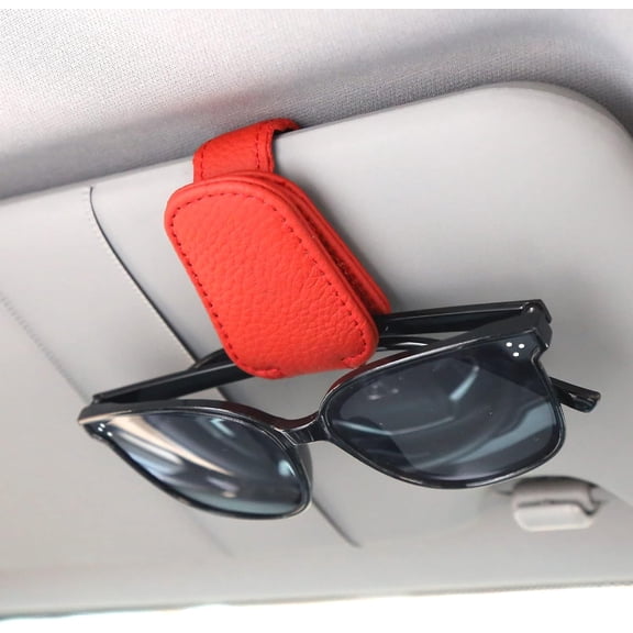 Sunglasses Holders for Car Visor, Magnetic Leather Glasses Eyeglass Clip for Car, Ticket Card Clip Sunglasses Mount, Car Visor Accessories Gadgets