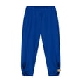 thumbnail image 4 of Gyexs Girls Leggings Size 150 Casual High Waisted Stretchy Loungewear Cute Cartoon Stretchy Basic Leggings (Blue, 150), 4 of 5